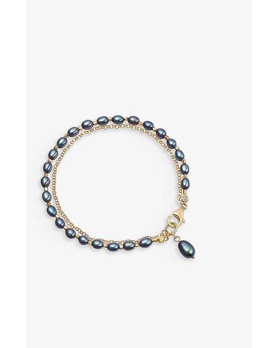 Astley Clarke Biography 18ct Yellow Gold-plated Vermeil Sterling Silver And Peacock Pearl Bracelet - Multicolour