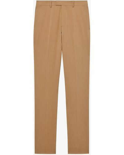 Sandro Straight-leg Regular-fit Stretch-virgin-wool-blend Suit Trousers - Multicolour