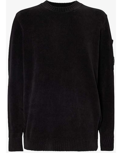 C.P. Company Chenille Lens-detail Cotton-knit Jumper - Black