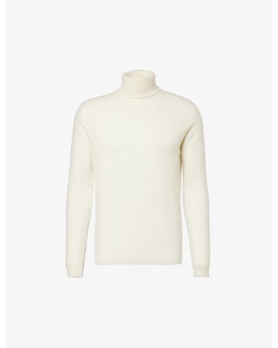 Oscar Jacobson Salim Turtleneck Knitted Sweater - White