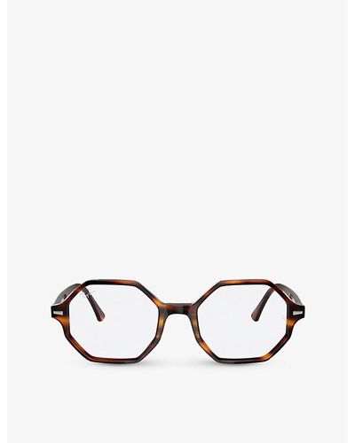 Ray-Ban Rx5472 Britt Irregular-frame Acetate Optical Glasses - Brown