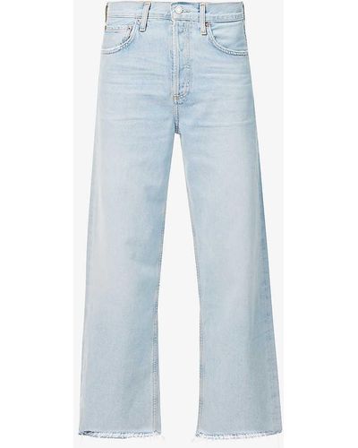 Agolde Ren Wide-leg High-rise Recycled Jeans - Blue
