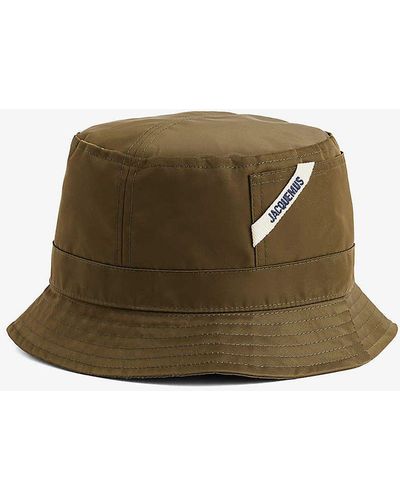 Jacquemus Le Bob Ovalie Brand-embroidered Shell Bucket Hat - Green