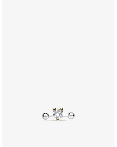Delfina Delettrez Two In One 18ct Yellow-gold And 0.165ct Diamond Stud Earring - White