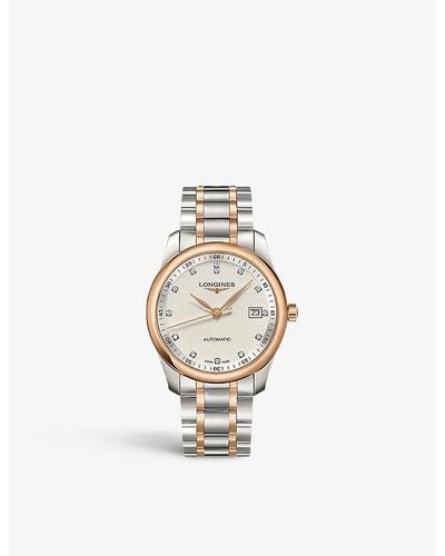 Longines L2.793.5.77.7 Master Master 18ct Rose Gold-plated Stainless Steel And Diamond Watch - White