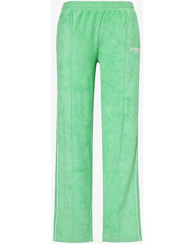 Sporty & Rich X Prince Brand-embroidered Cotton-jersey jogging Bottoms - Green