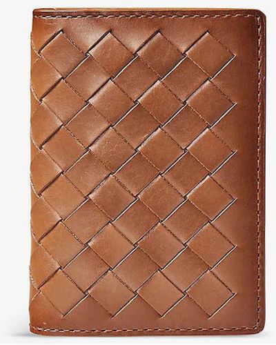 Aspinal of London Double Fold Leather Card Holder - Brown