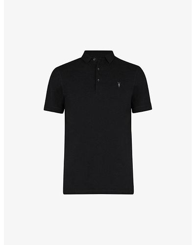 AllSaints Reform Cotton-piqué Polo Shirt - Black