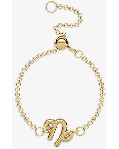 The Alkemistry Capricorn Zodiac 18ct Gold Chain Ring - White
