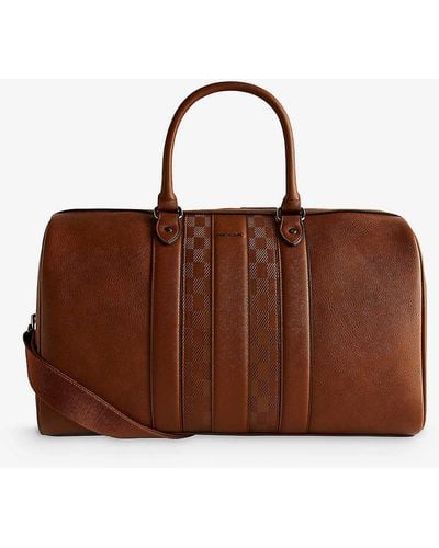 Ted Baker House Detachable-strap Faux-leather Holdall - Brown