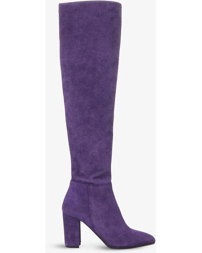 Dune Selsie Over-the-knee Suede Boots - Purple
