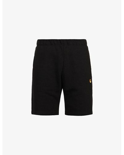 Carhartt Chase Logo-embroidered Relaxed-fit Cotton-blend Shorts X - Black