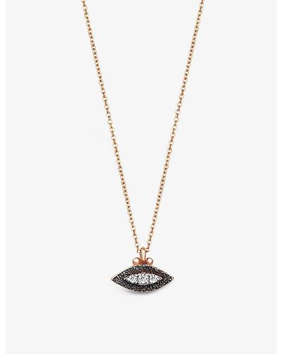The Alkemistry Eye Small 14ct Rose-gold And 0.03ct Diamonds Necklace - White