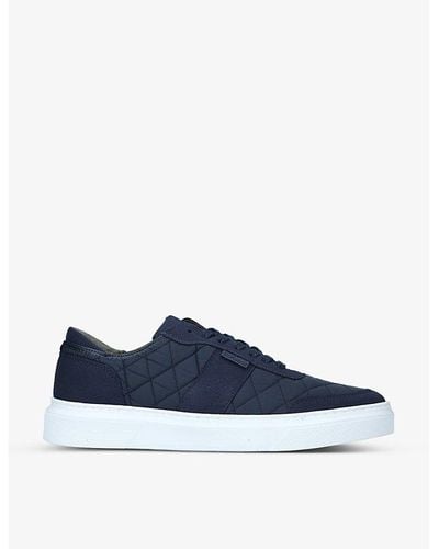 Barbour Liddesdale Quilted Shell And Woven Low-top Sneakers - Blue