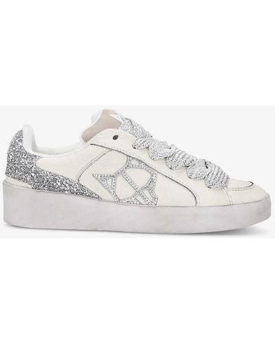 Naked Wolfe Ram Chunky-sole Leather Low-top Trainers - White