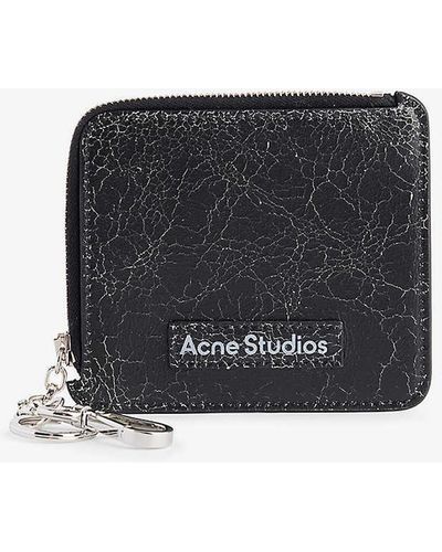 Acne Studios Logo-patch Leather Zip Wallet - Black