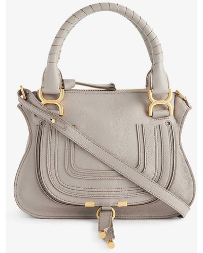 Chloé Marcie Small Leather Shoulder Bag - Natural