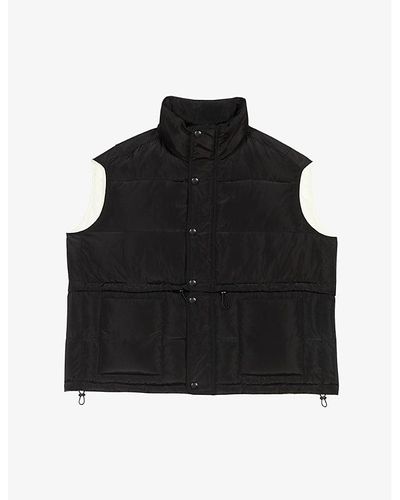Maje Gouzi Adjustable-length Sleeveless Woven Jacket - Black