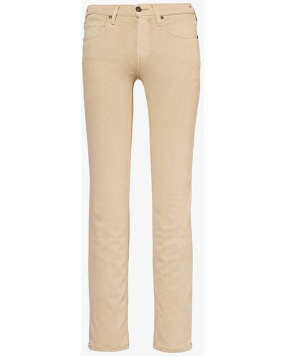 PAIGE Lennox Slim-leg Mid-rise Jeans - Natural