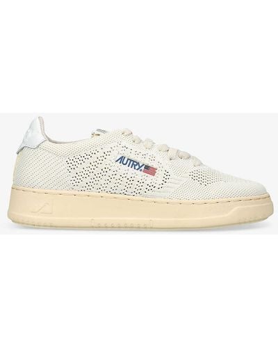Autry Easeknit Panelled Mesh Low-top Trainers - Natural