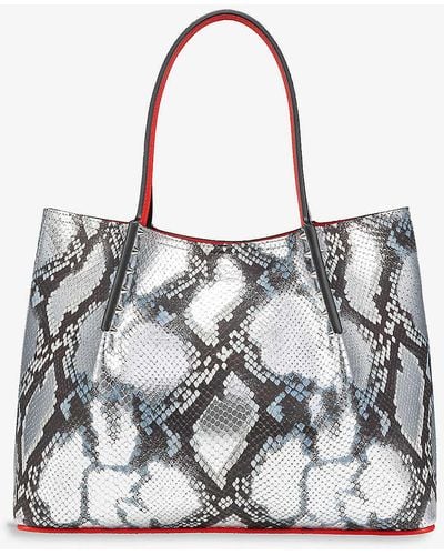 Christian Louboutin Cabarock Python-embossed Leather Tote Bag - Multicolour