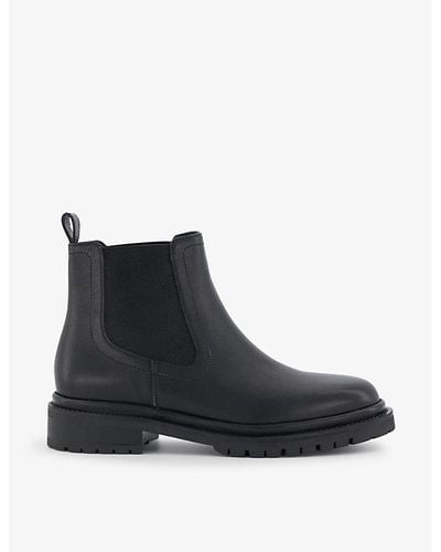 Dune Perceive Cleated Leather Chelsea Boots - Black
