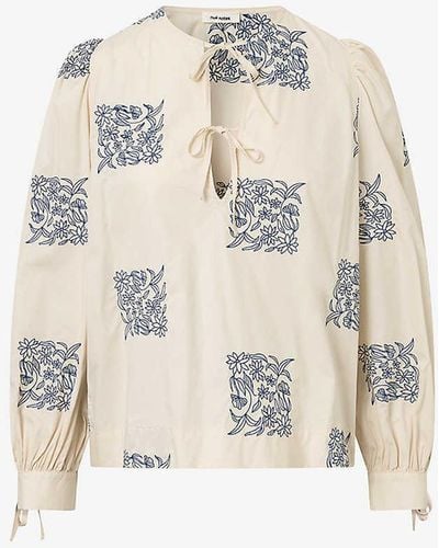 Nué Notes Hartwell Printed Cotton Blouse - White