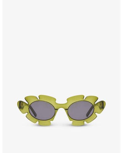 Loewe X Paula's Ibiza G000270x03 Flower-shaped Acetate Sunglasses - Green