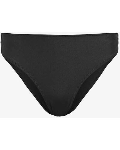 AllSaints Erica Mid-rise Cut-out Stretch-woven Bikini Bottoms - Black
