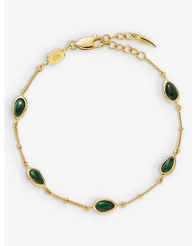 Missoma Mala 18ct Recycled Yellow -plated Vermeil Sterling-silver And Malachite Bracelet - Metallic