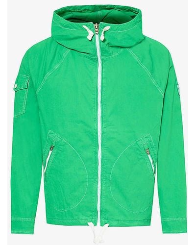 Polo Ralph Lauren Drawstring-hood Brand-appliqué Cotton-blend Jacket - Green