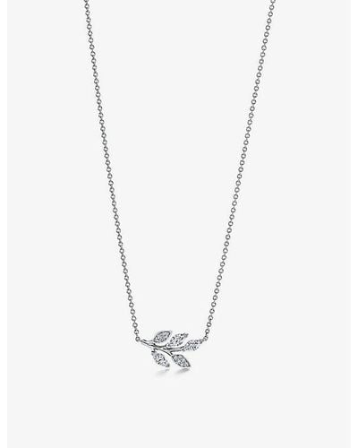 Tiffany & Co. Vine And 0.31ct Brilliant- And Marquise-cut Diamond Pendant Necklace - Metallic