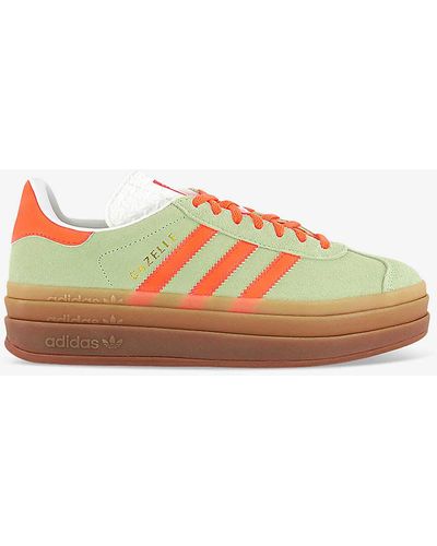 adidas Gazelle Bold Brand-embellished Suede Low-top Trainers - Multicolour