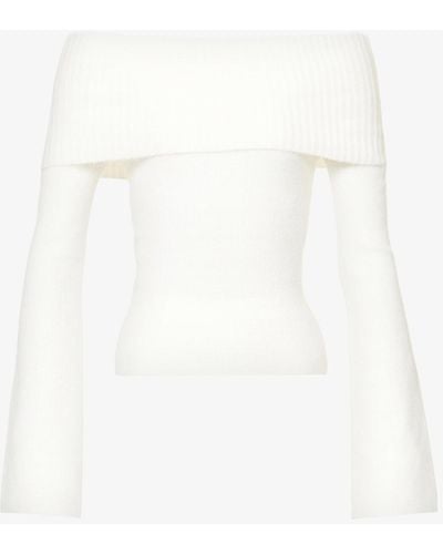 Pretty Lavish Soreya Off-the-shoulder Stretch-knit Top - White
