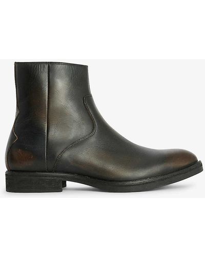 AllSaints Lang Leather Ankle Boots - Black