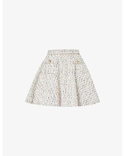 Nina Ricci High-rise A-line Cotton-blend Mini Skirt - White