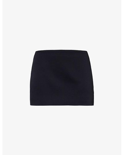 Khaite Jett Clean-lined Satin Mini Skirt - Blue