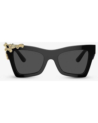 Dolce & Gabbana Dg4434 Cat-eye Frame Acetate Sunglasses - Grey