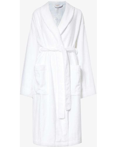 Eberjey Terry Shawl-neck Relaxed-fit Cotton-towelling Robe - White