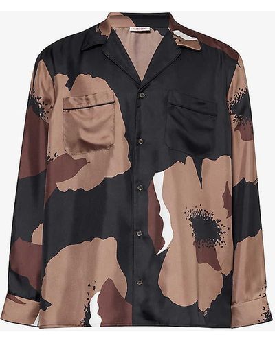 Valentino Floral-print Relaxed-fit Silk Shirt - Multicolour