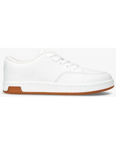KENZO Skate Low Tonal-stitching Leather Low-top Trainers - White