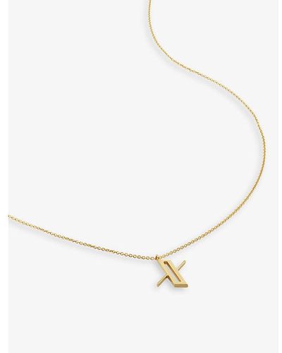 Monica Vinader X Letter-charm Recycled 18ct Yellow -plated Vermeil Sterling-silver Pendant Necklace - Natural