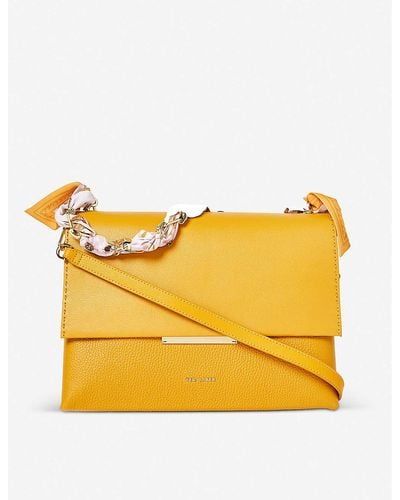 Ted Baker Vitora Logo-print Canvas Pouch - Yellow