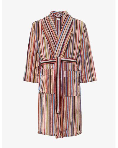 Paul Smith Signature Striped Relaxed-fit Cotton-jersey Dressing Gown - Multicolor