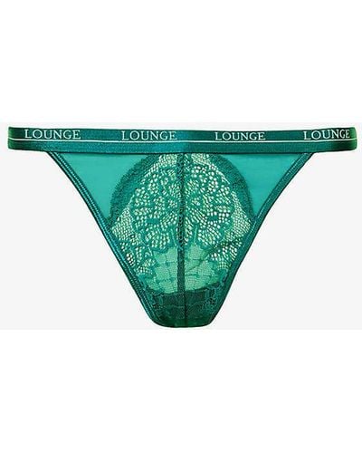 Lounge Underwear Blossom High-rise Stretch-lace Thong X in Green