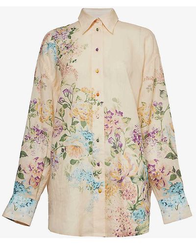 Zimmermann Halliday Floral-print Woven Shirt - White