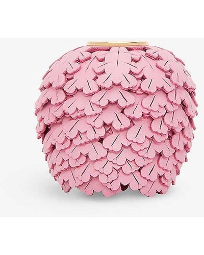 Loewe Flower Dice Leather Bag Charm - Pink