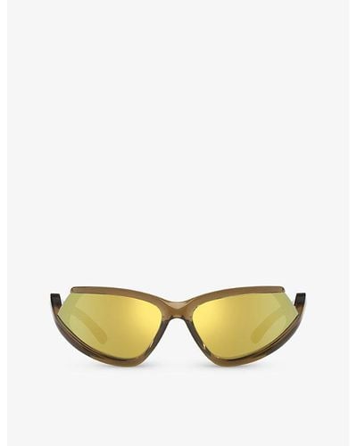 Balenciaga 6e000312 Bb0289s Rectangle-shape Injected Sunglasses - Yellow