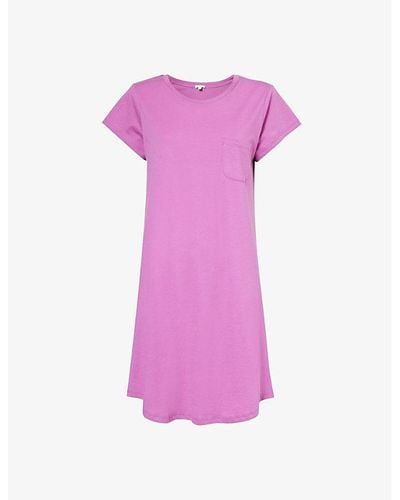 Skin Carissa Relaxed-fit Organic-cotton Night Dress - Purple