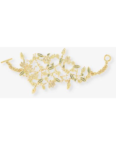 Zimmermann Bloom Crystal-embellished 12ct Yellow Gold Plated-brass Cuff - White